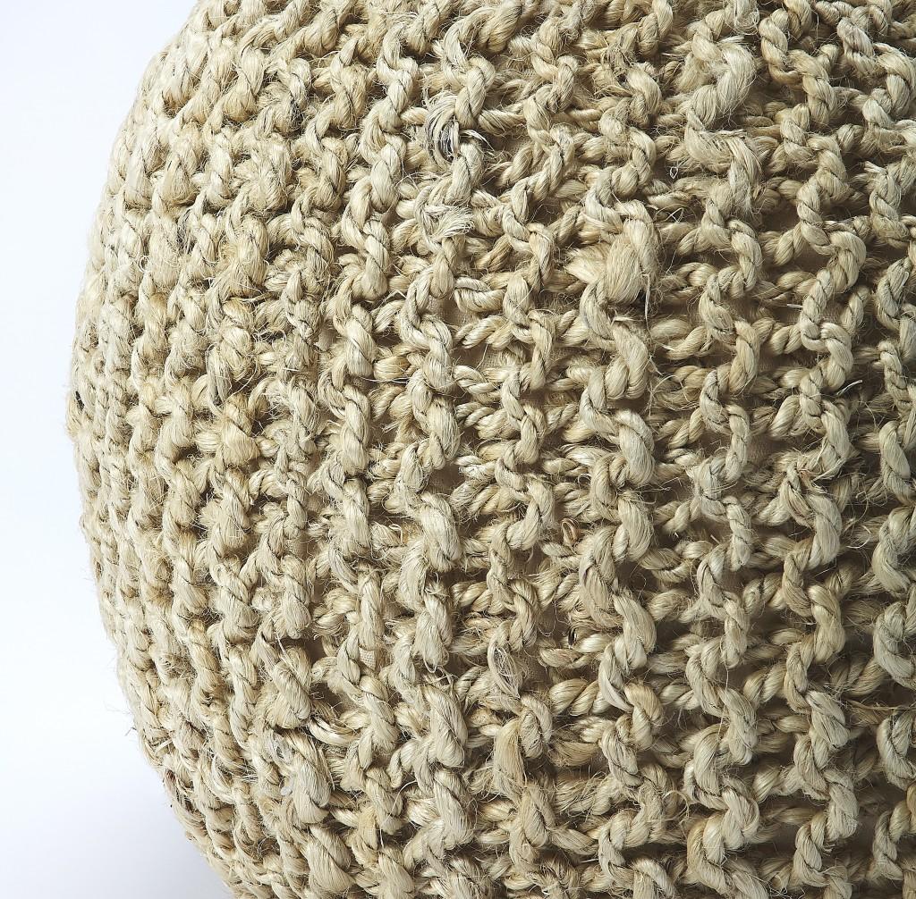 Cool Woven Jute Pouf Ottoman