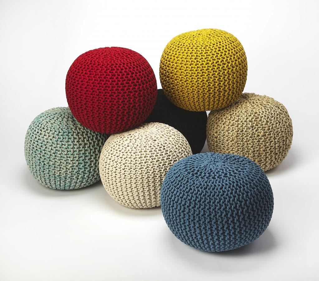 Cool Woven Jute Pouf Ottoman