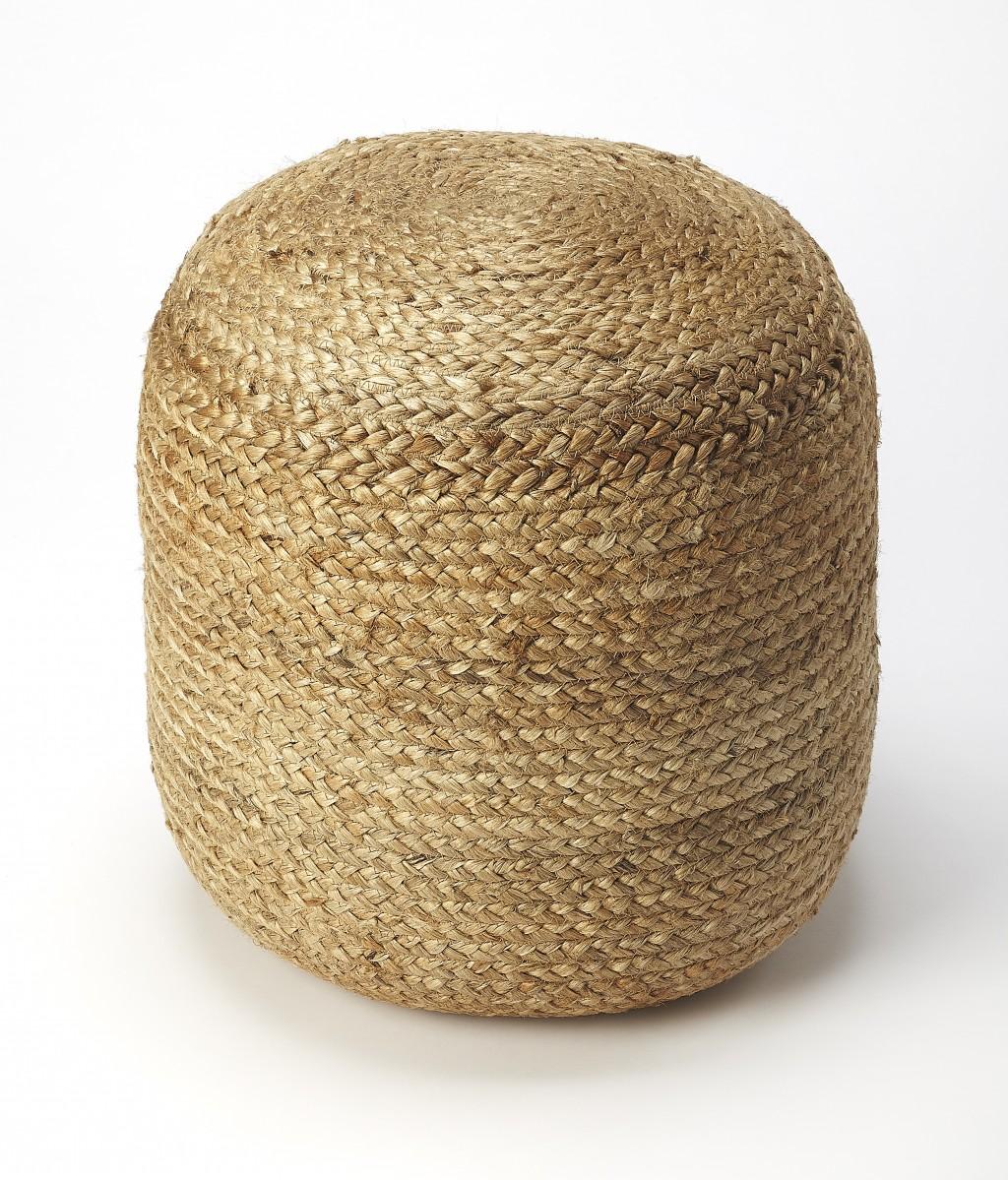 Bohemian Bullet Jute Pouf Ottoman