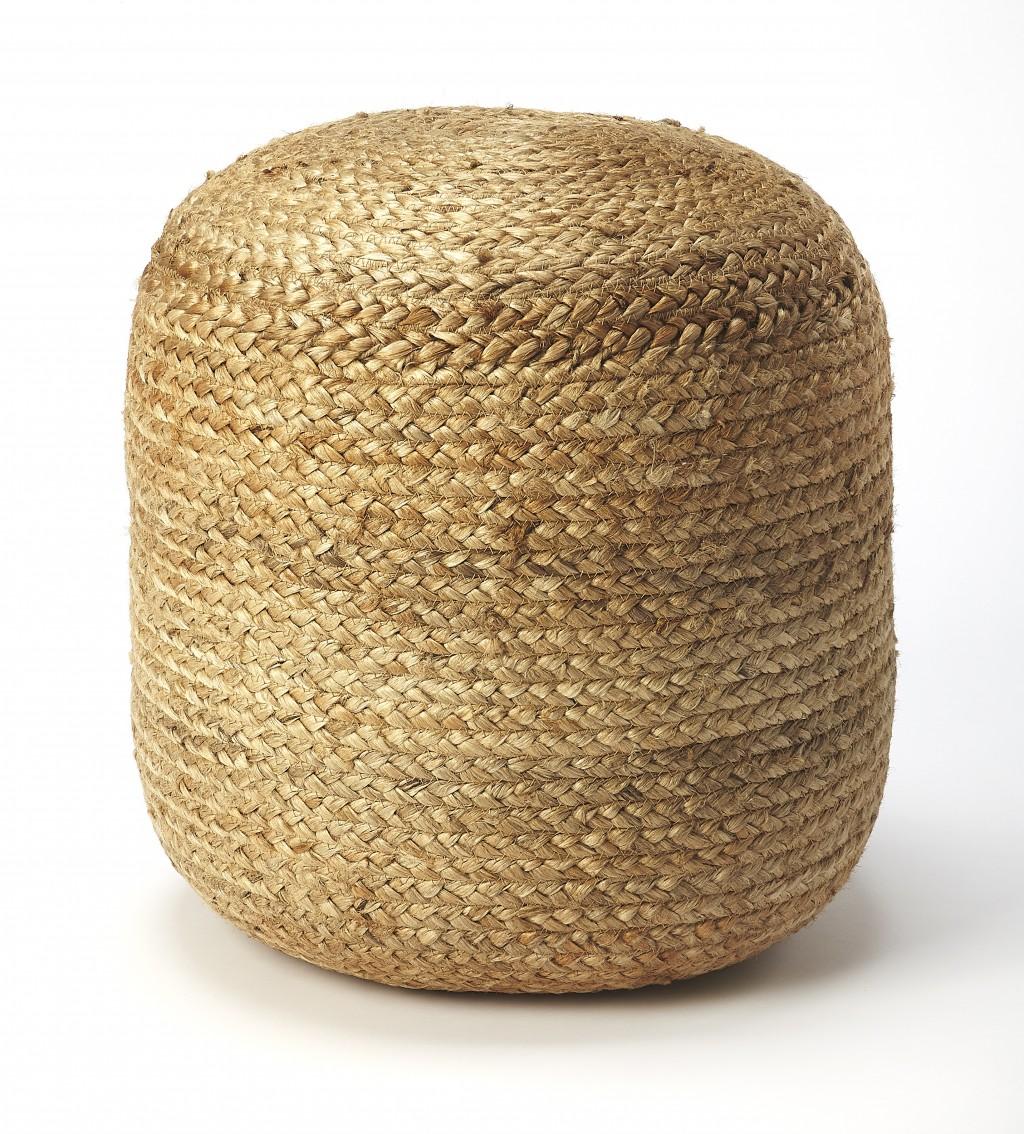 Bohemian Bullet Jute Pouf Ottoman