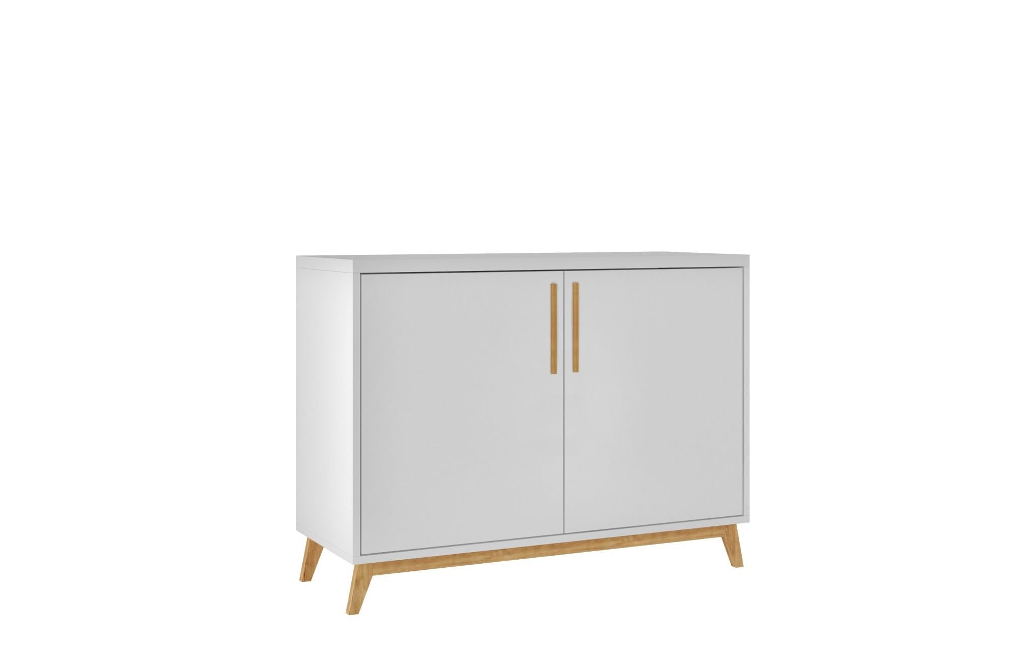 Modern White and Natural Two Door Buffet