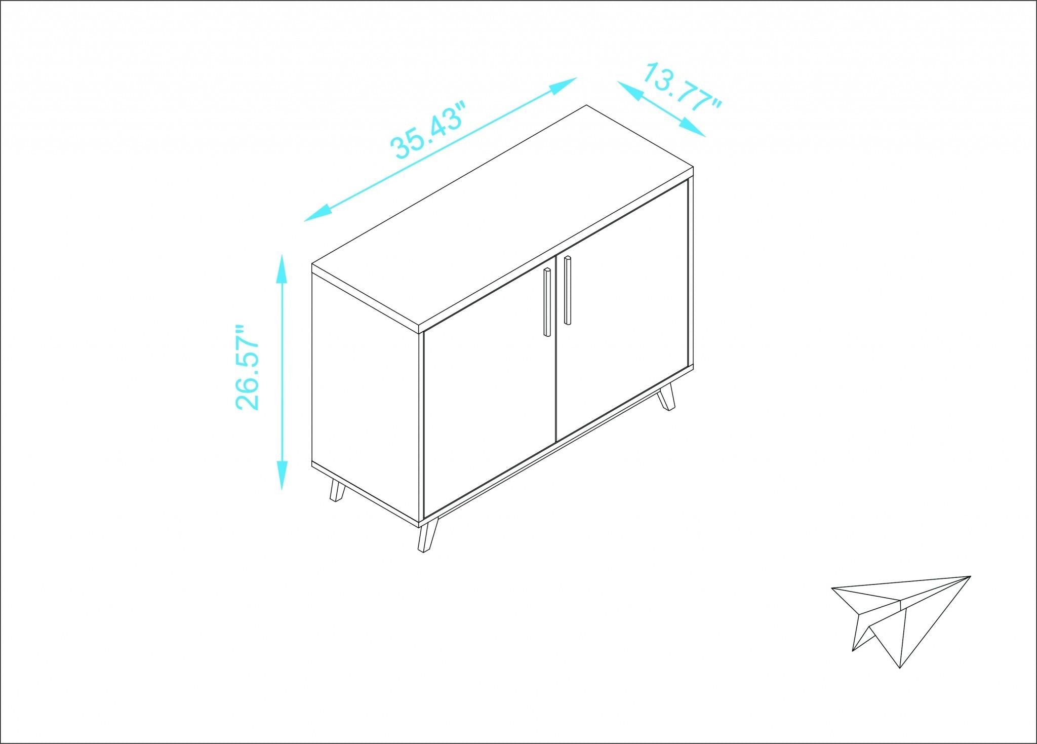 Modern White and Natural Two Door Buffet