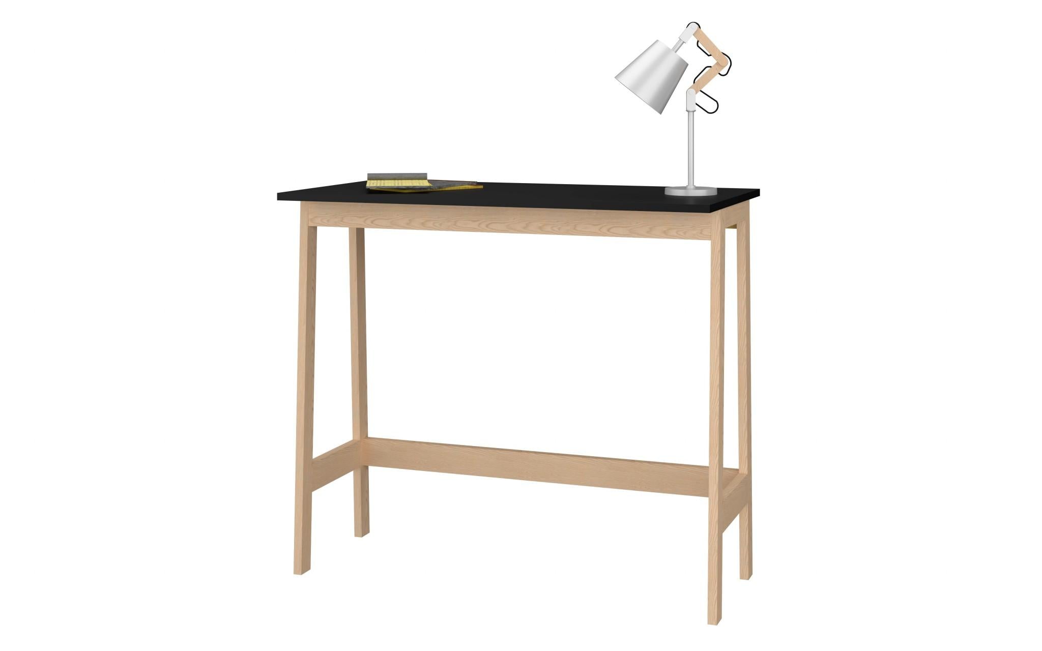 Modern Natural and Black Narrow Table Desk