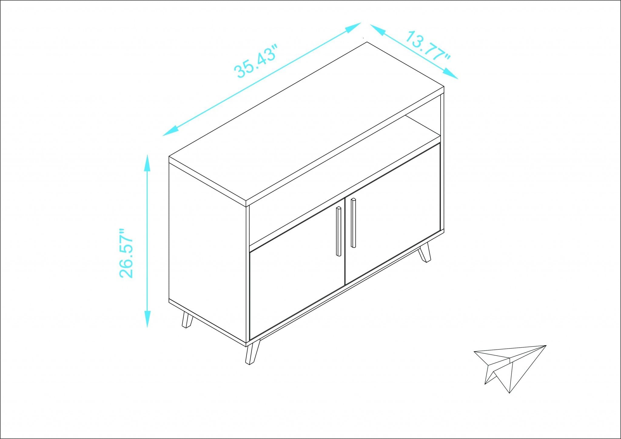 Modern Black and Natural Two Door Console Table