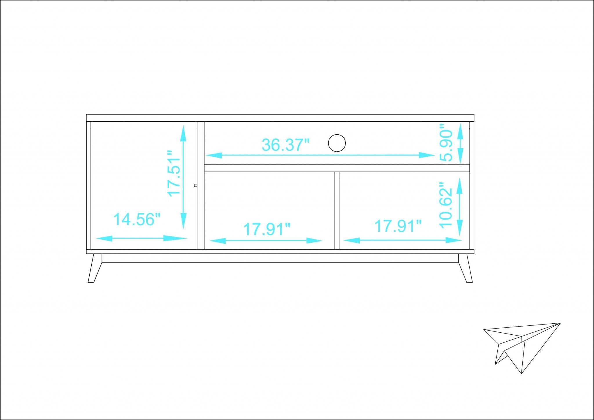 Modern Black and Natural Long Door TV Stand