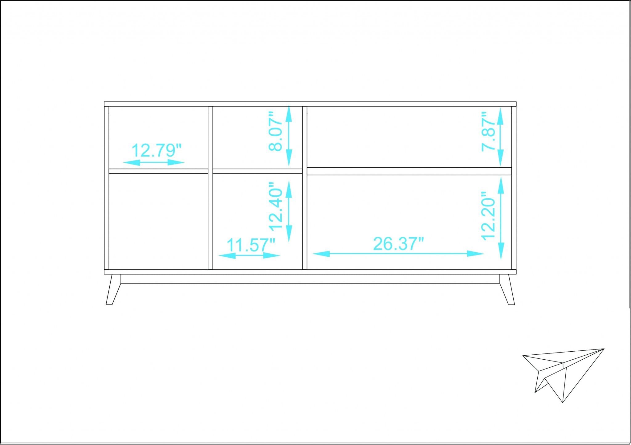 Modern Black and Natural Asymmetrical TV Stand