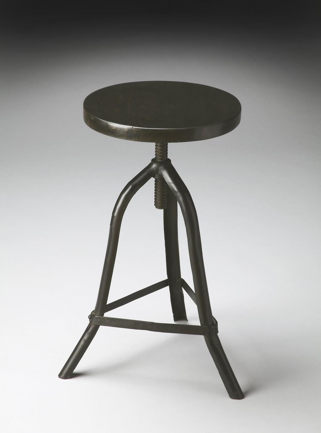 Black Iron Revolving Round Stool