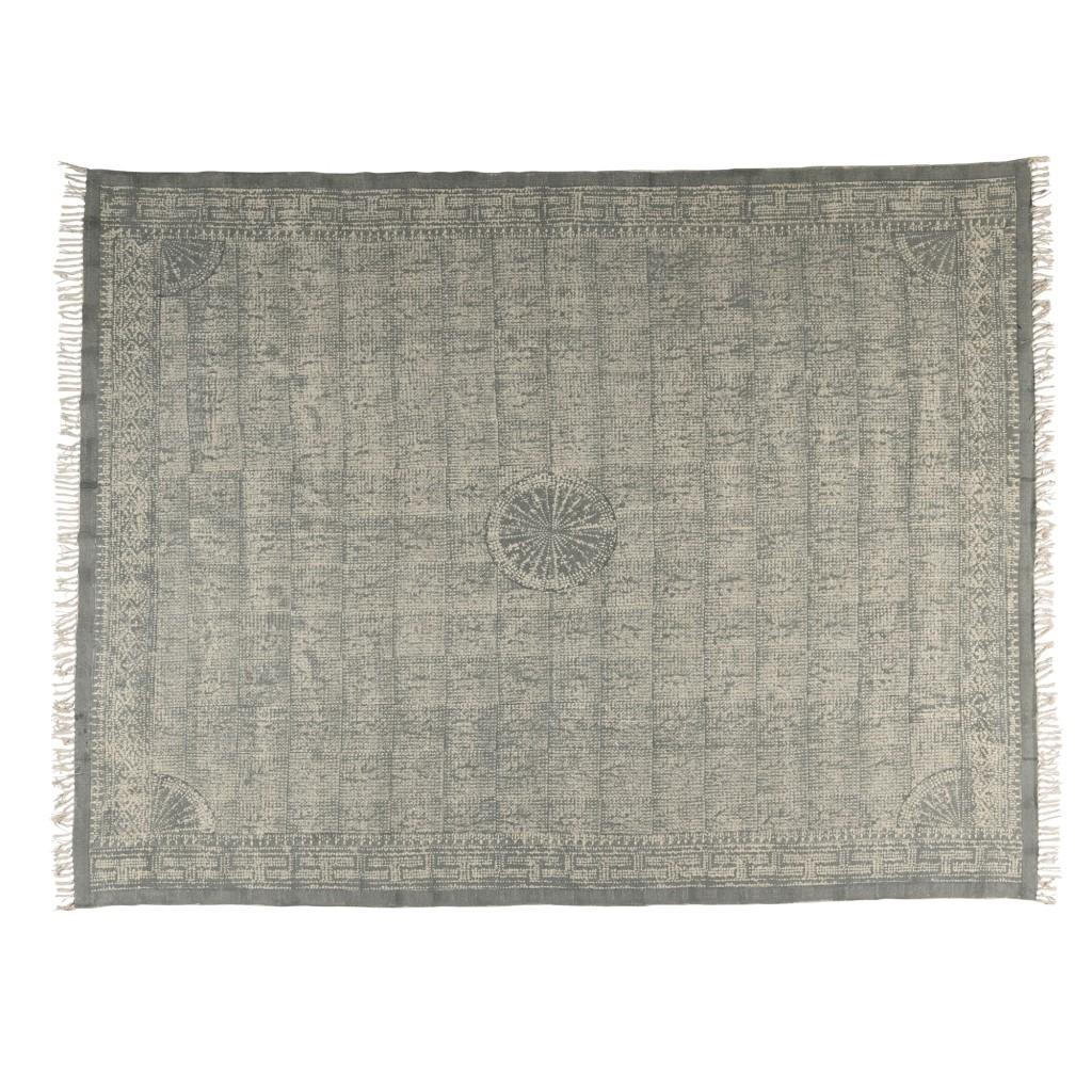 8’ x 10’ Sky Gray Distressed Medallion Area Rug Default Title