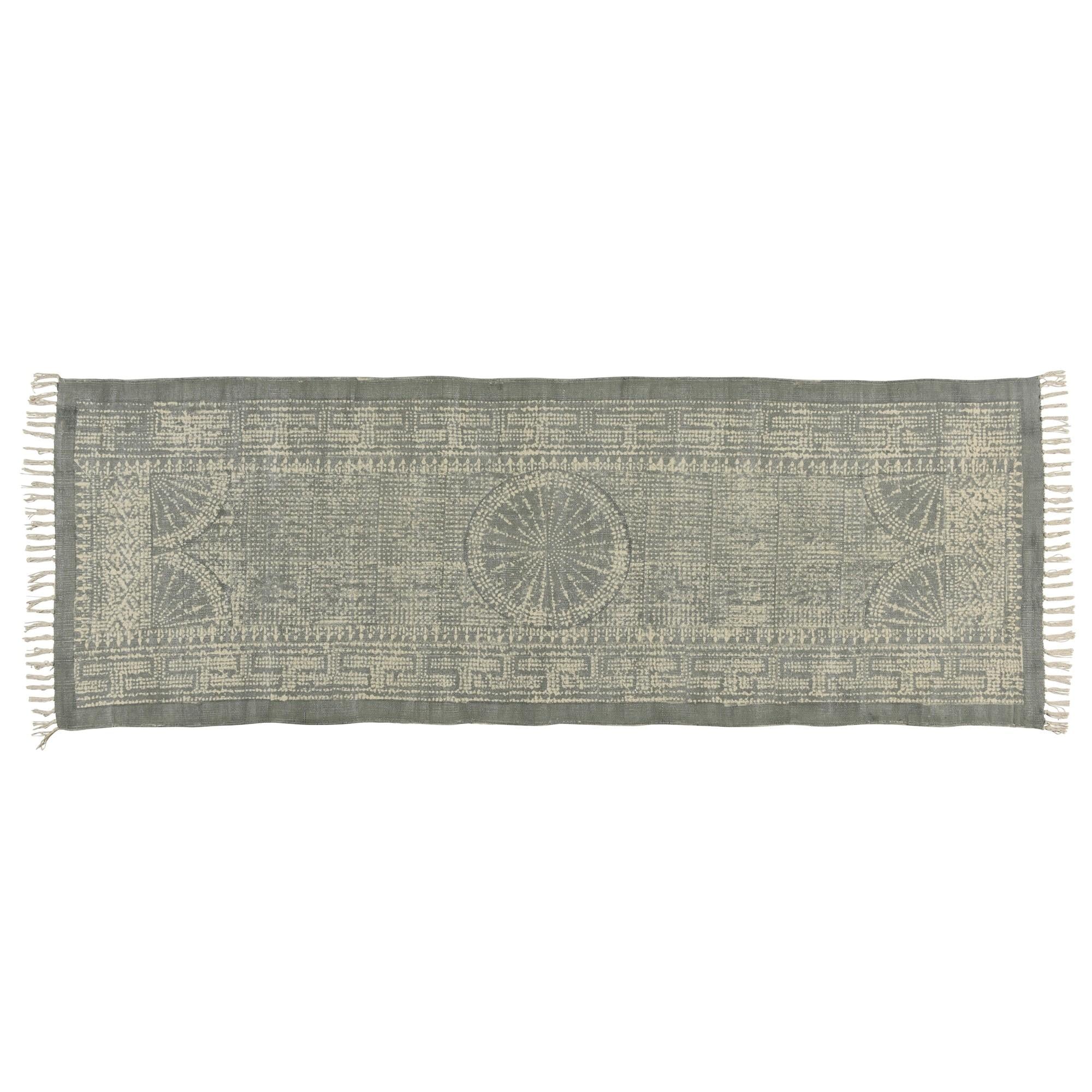 3’ x 8’ Sky Gray Distressed Medallion Runner Rug Default Title