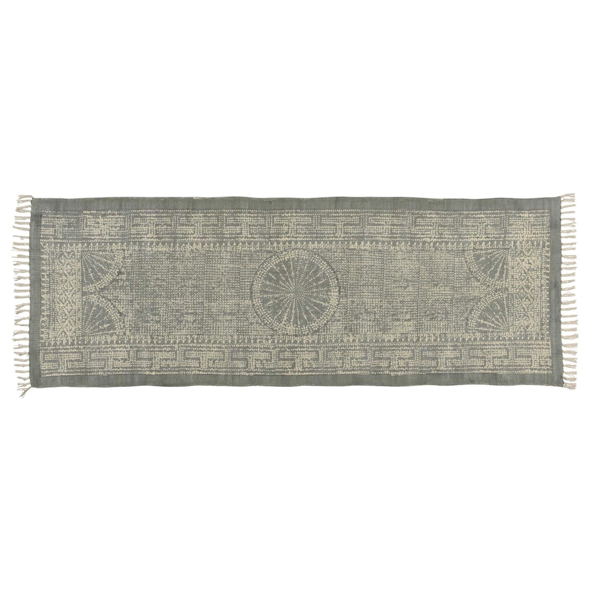 3’ x 8’ Sky Gray Distressed Medallion Runner Rug