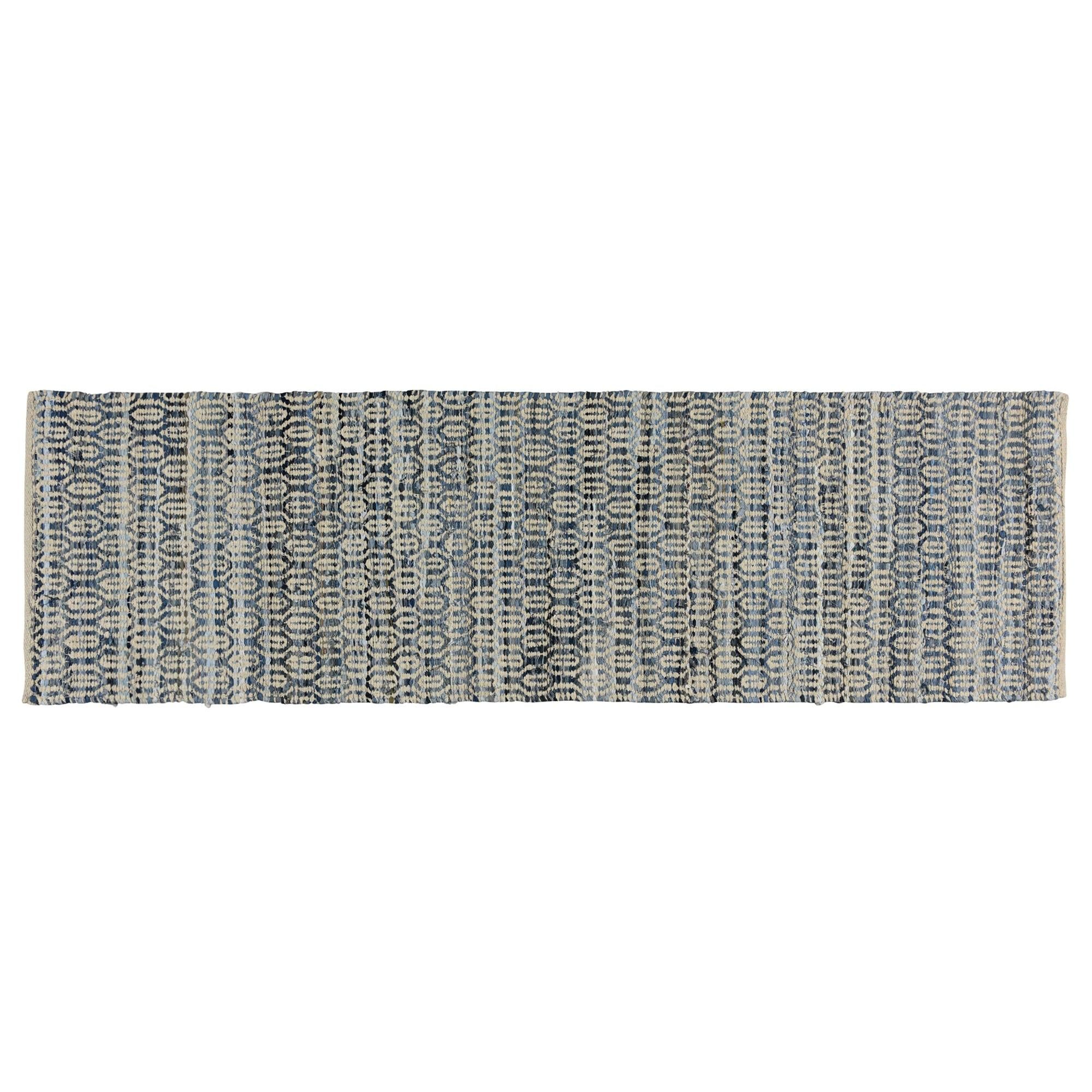 3' X 8' Blue and Gray Ogee Runner Rug