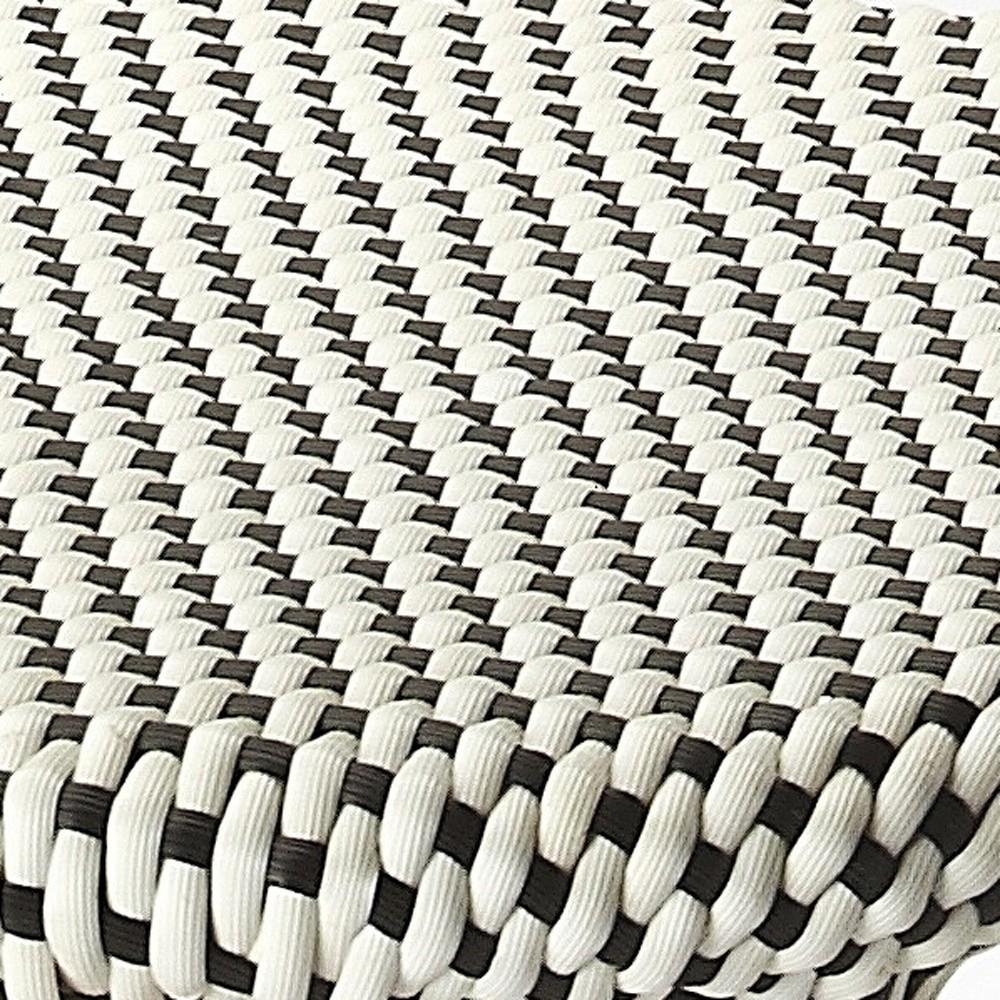 Black and White Rattan Counter Stool