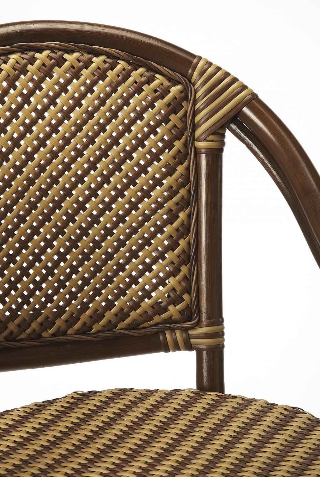 Dark Brown Rattan Bar Stool