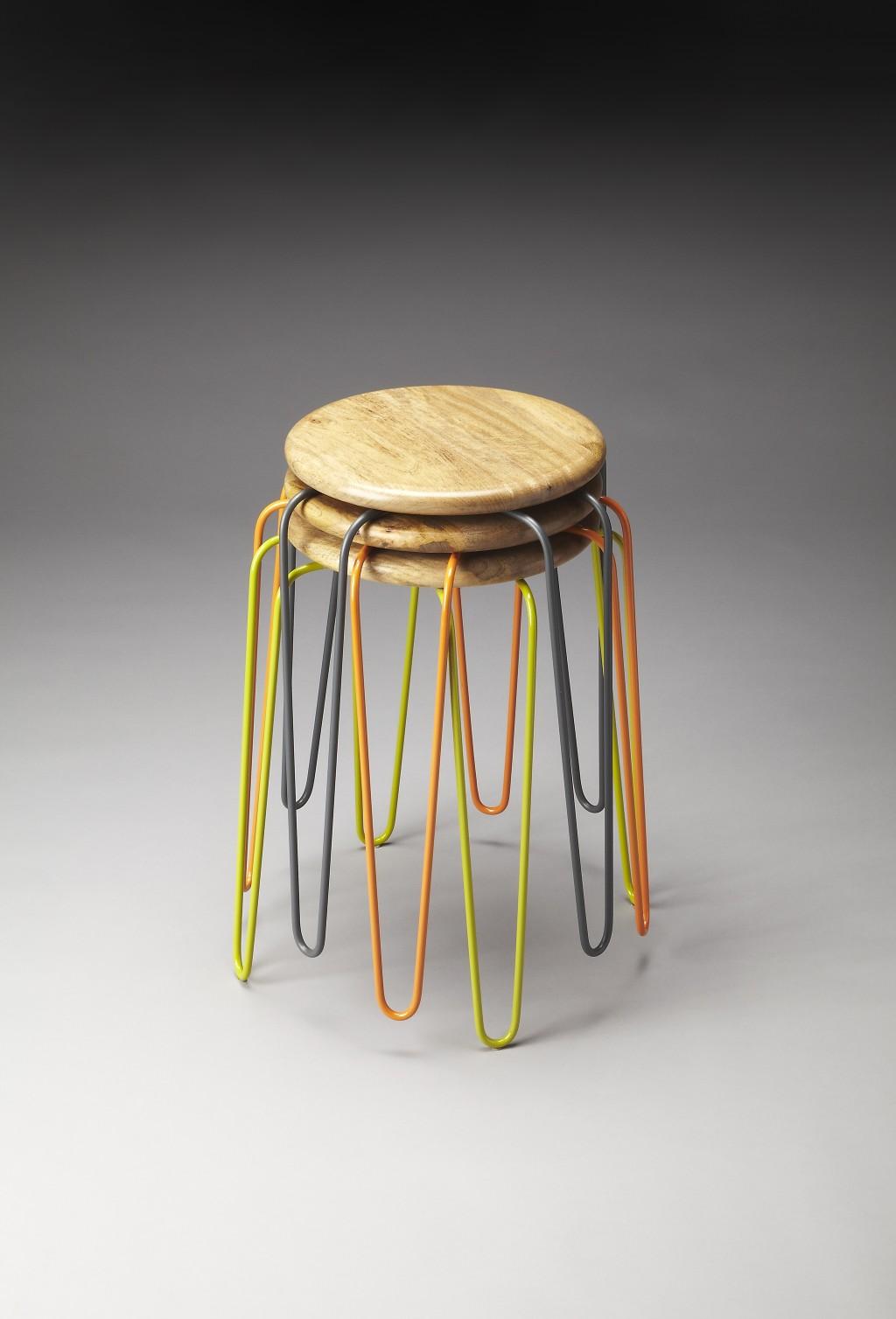 Stackable Iron Colored Stools