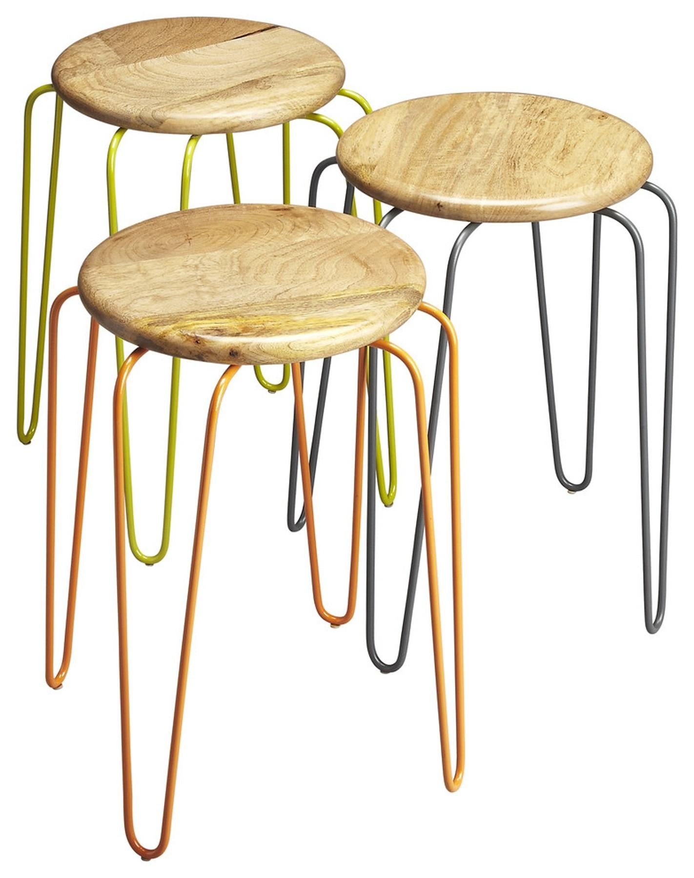 Stackable Iron Colored Stools