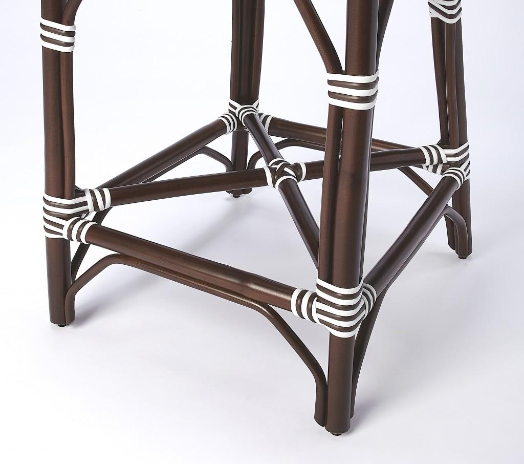 White and Chocolate Rattan Counter Stool