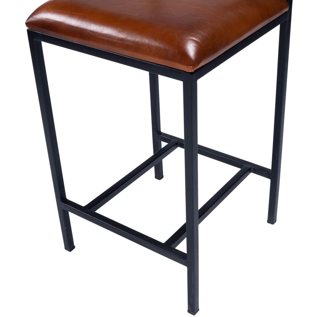 Classic Leather and Metal Counter Stool