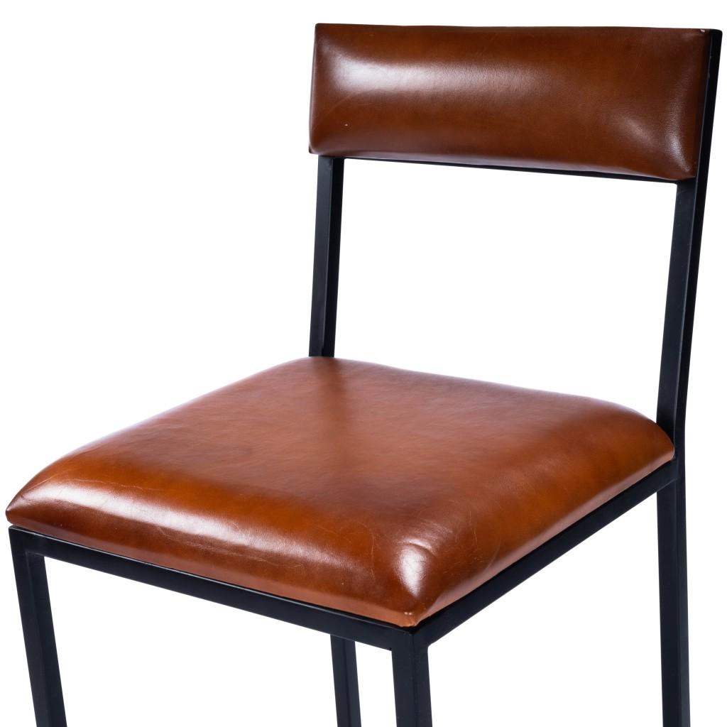 Classic Leather and Metal Counter Stool