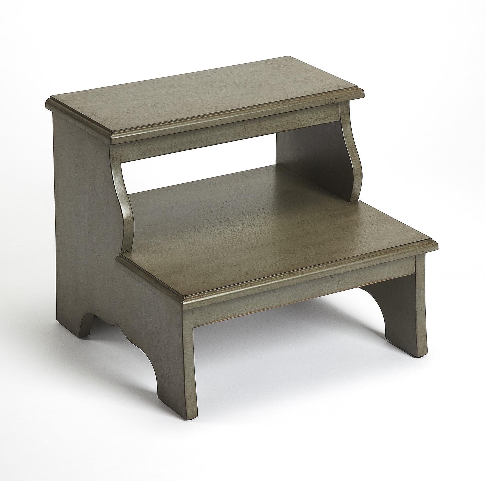 Handcrafted Silver Satin Step Stool