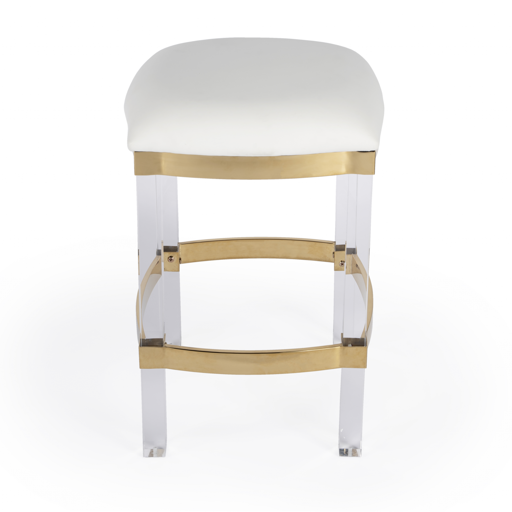 Acrylic and Polished Gold Counter Stool