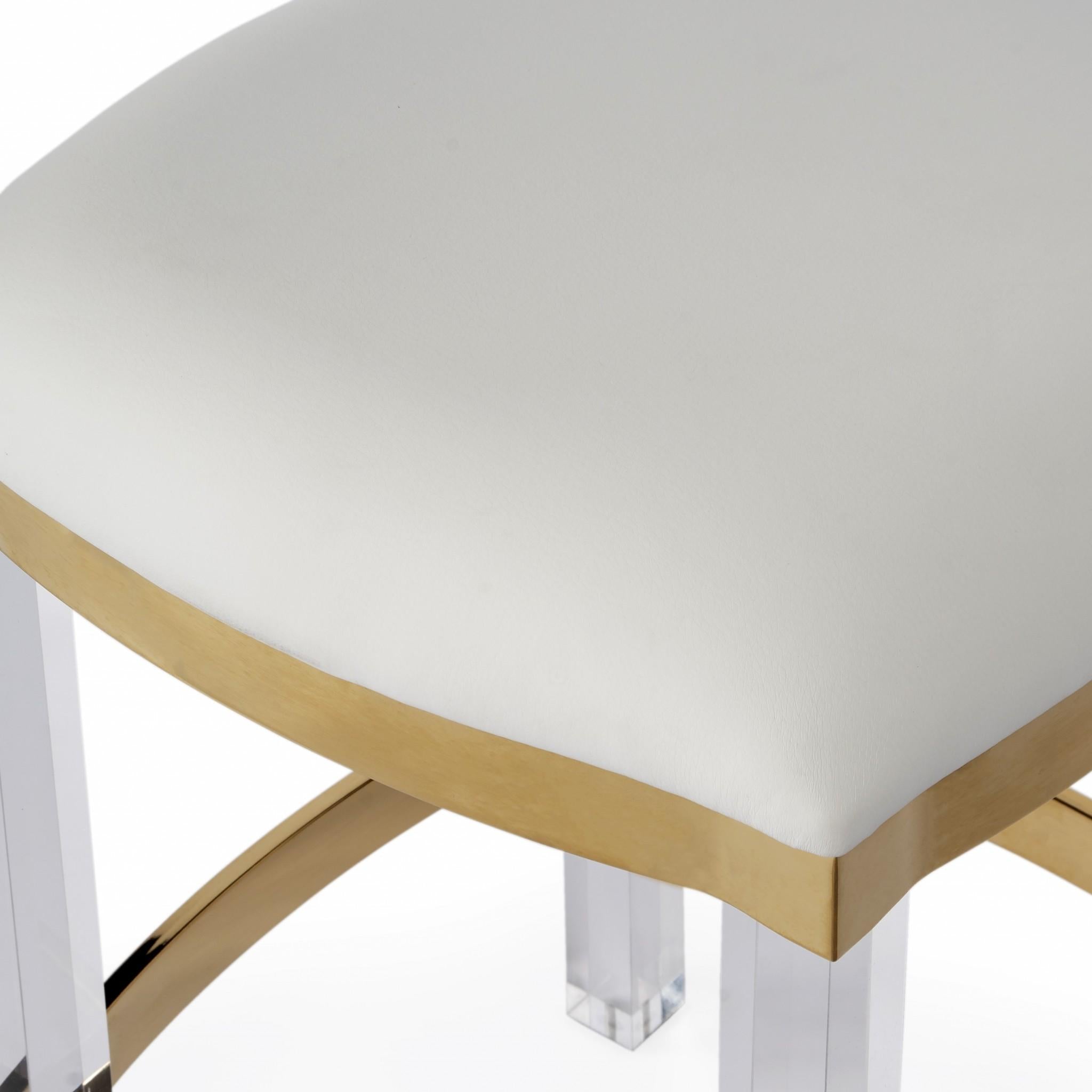 Acrylic and Polished Gold Counter Stool