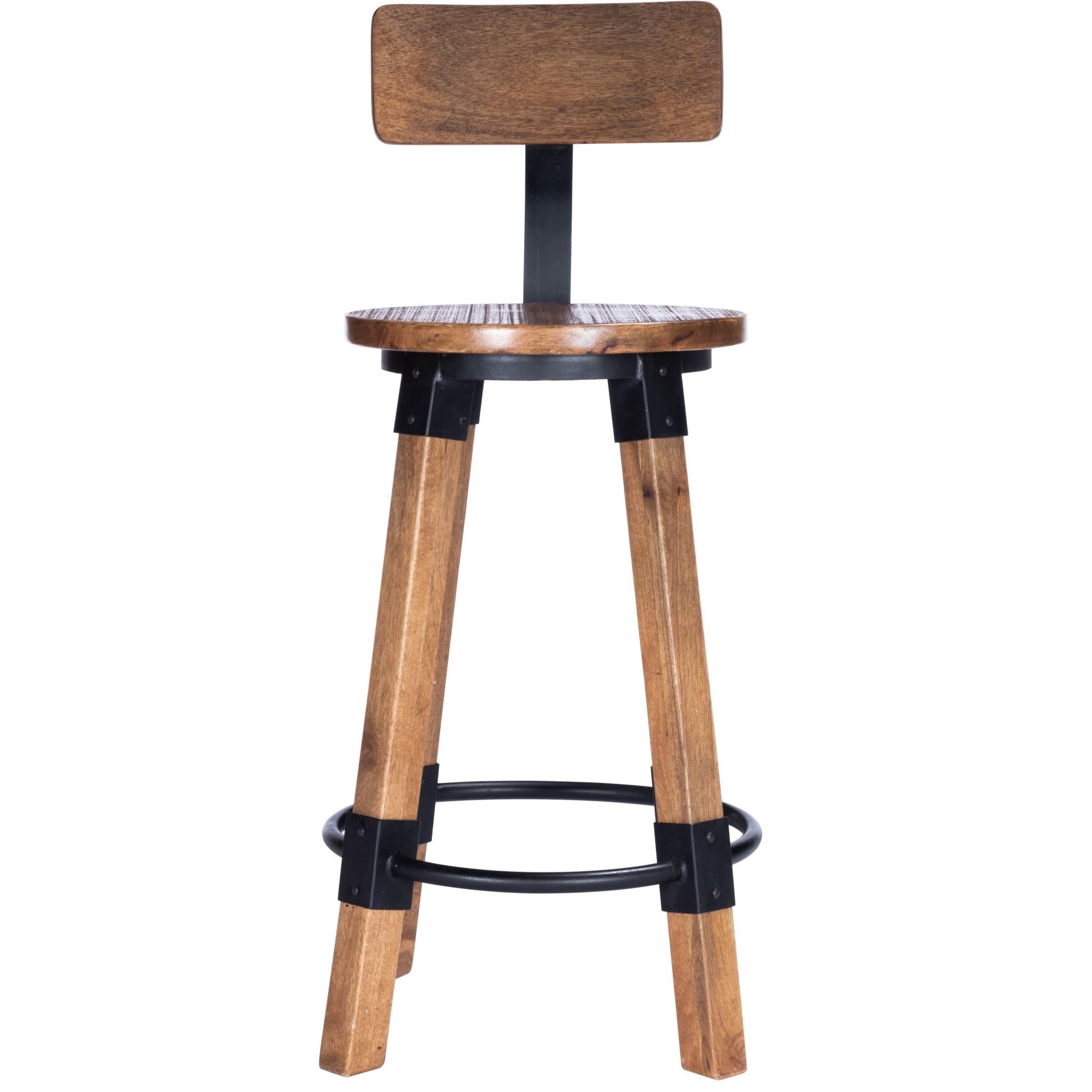 Sturdy Wood and Metal Counter Stool