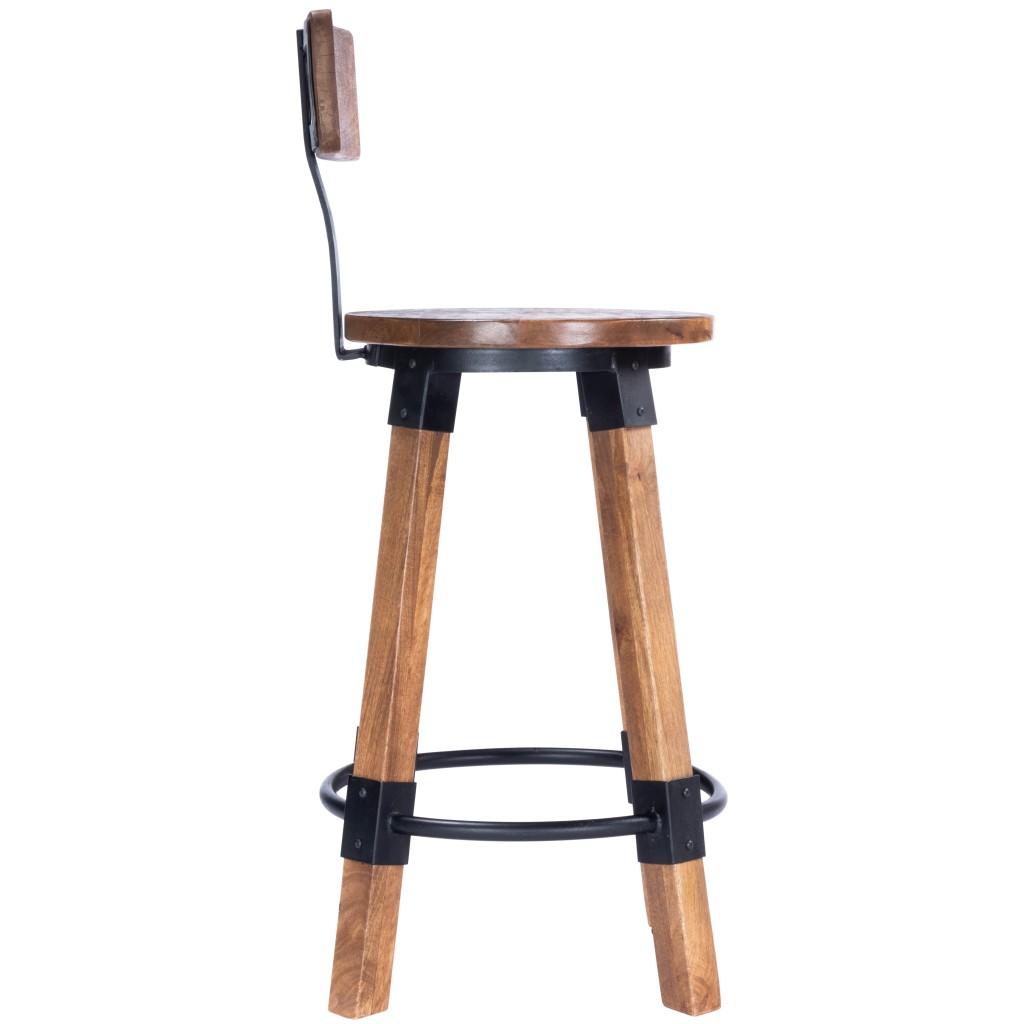 Sturdy Wood and Metal Counter Stool