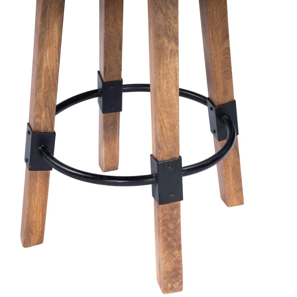 Sturdy Wood and Metal Bar Stool