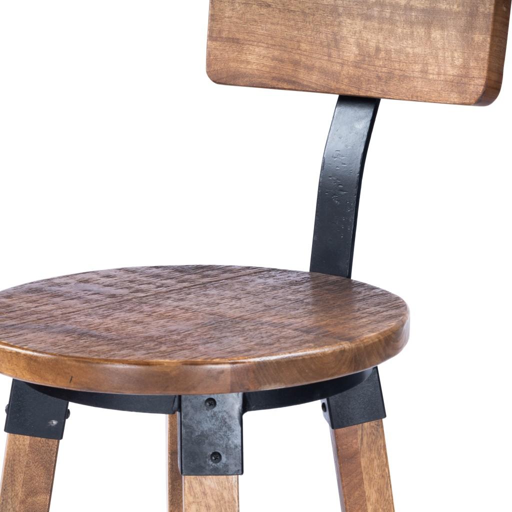 Sturdy Wood and Metal Bar Stool