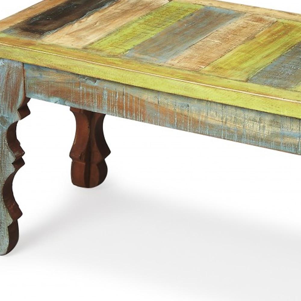 Rustic Multi Color Wood Bench