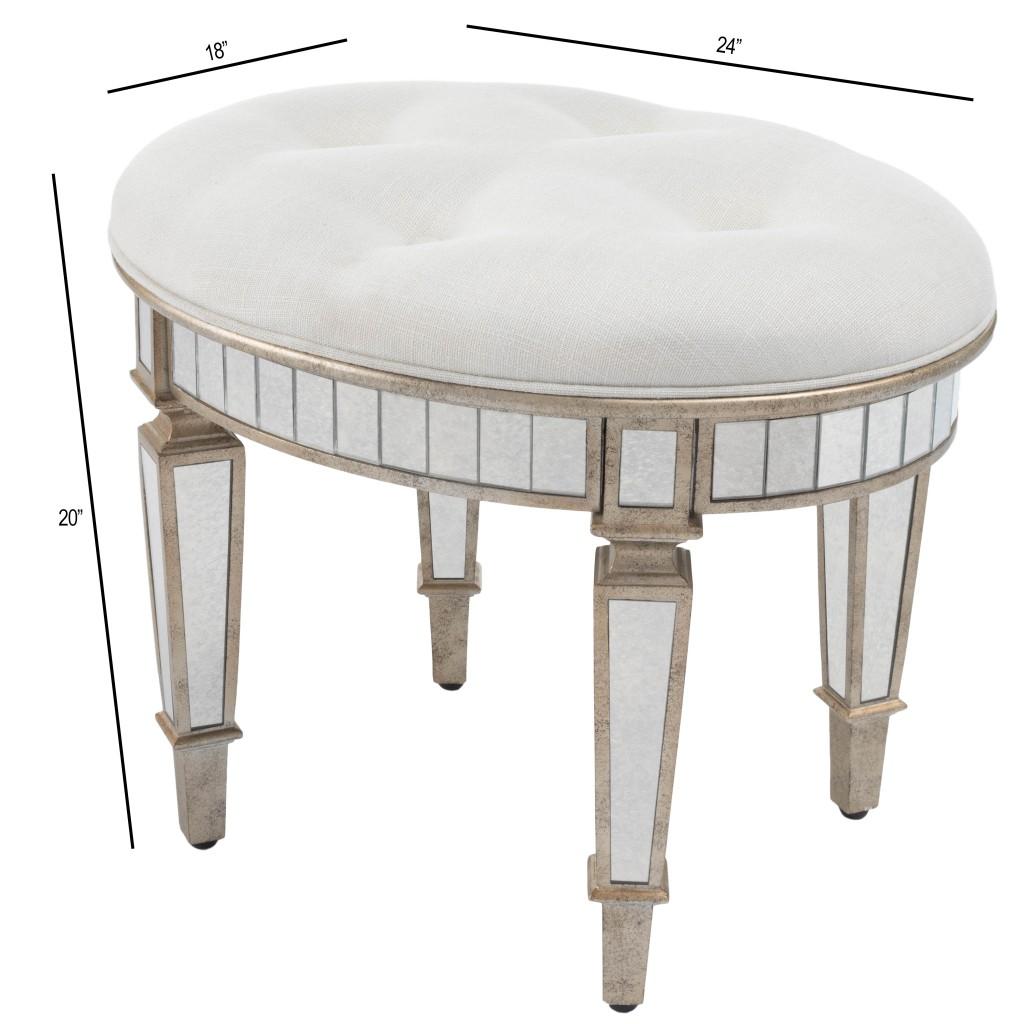 Modern Mirrored Vanity Stool