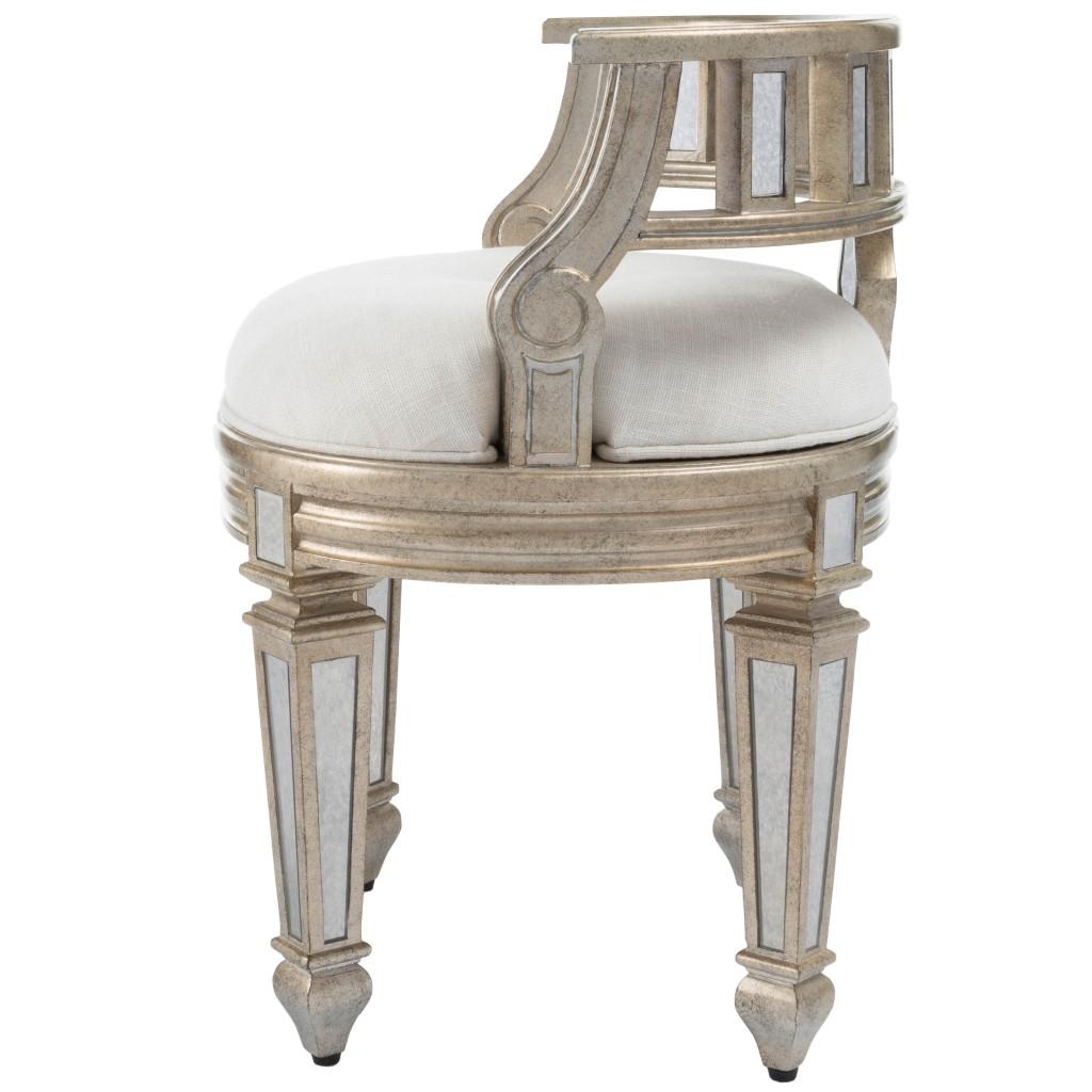 Mirrored Crescent Vanity Stool