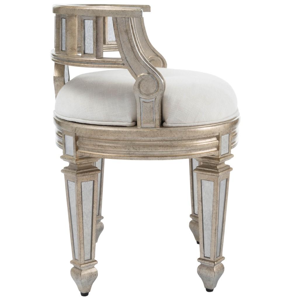 Mirrored Crescent Vanity Stool