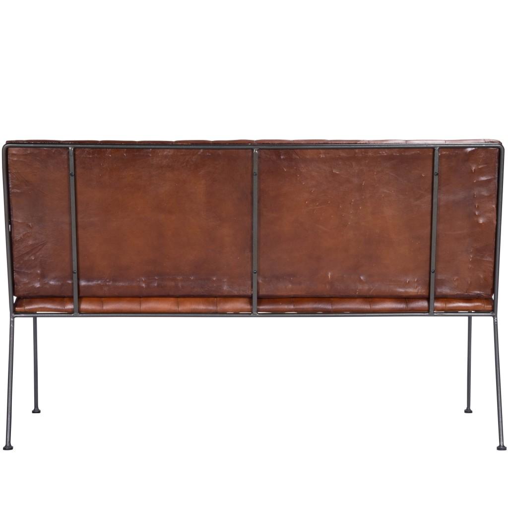 Executive Chic Leather and Metal Bench