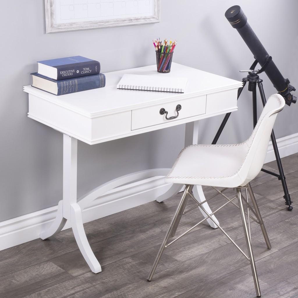 Acacia and Pinewood White Writing Desk