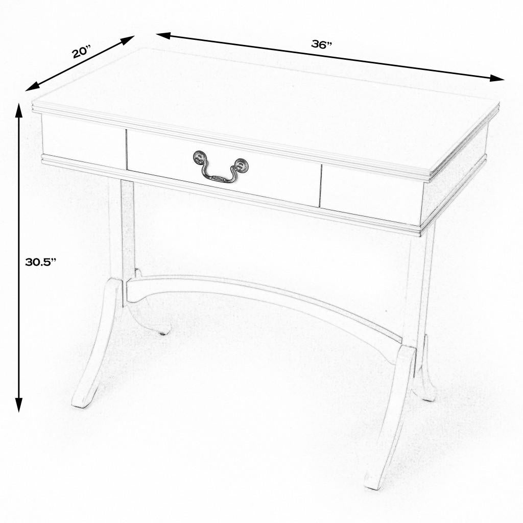 Acacia and Pinewood White Writing Desk