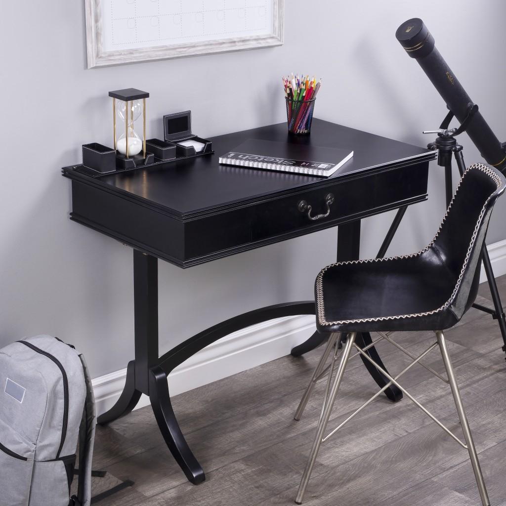 Acacia and Pinewood Black Writing Desk