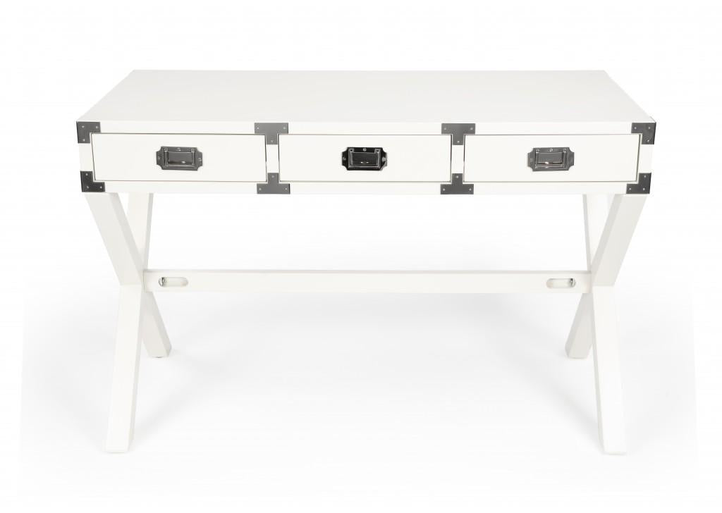 Modern White Campaign Style Desk