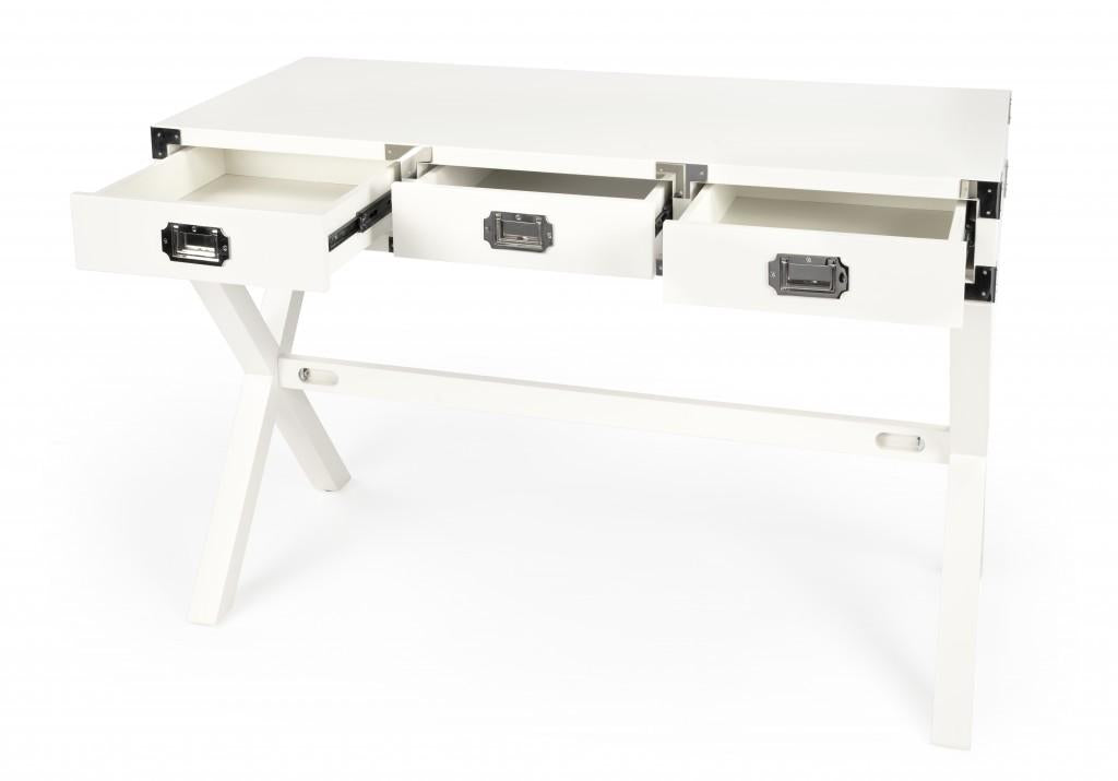 Modern White Campaign Style Desk