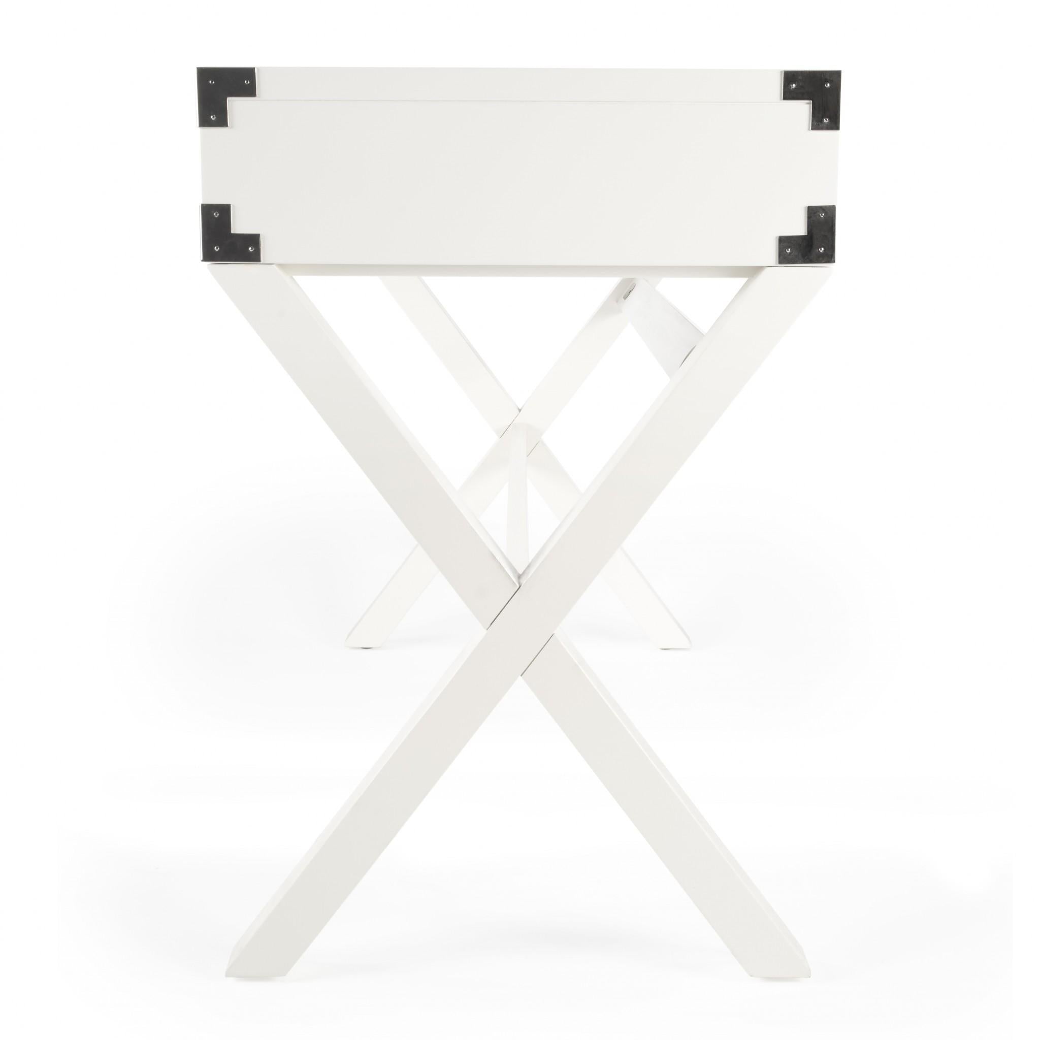 Modern White Campaign Style Desk