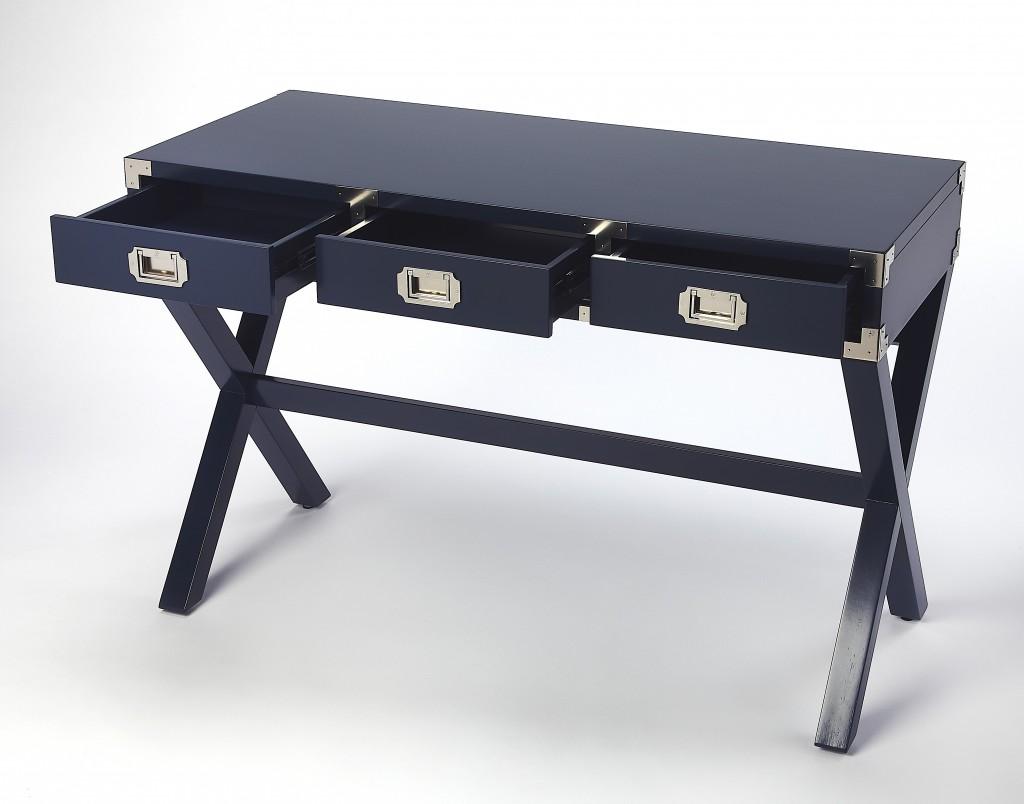 Dark Blue Campaign Style Desk