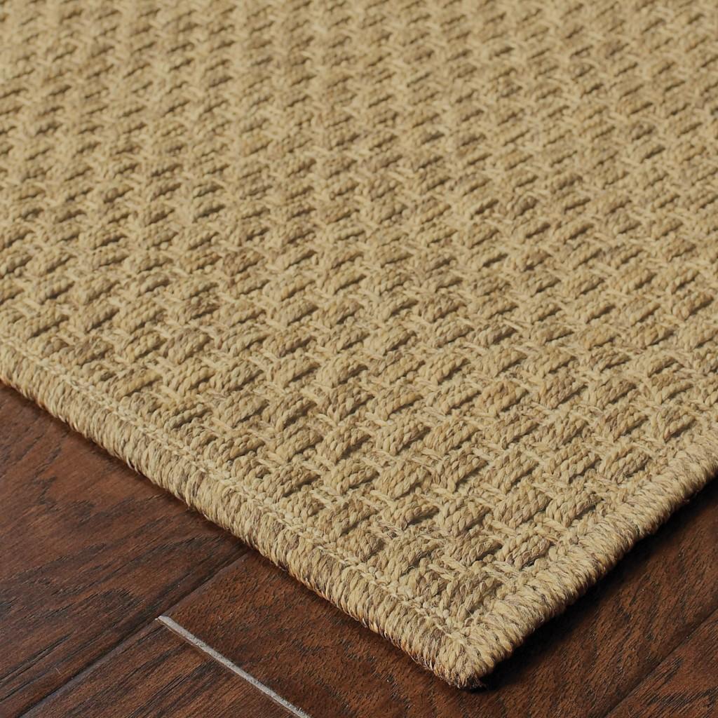 2’x8’ Solid Tan Indoor Outdoor Runner Rug