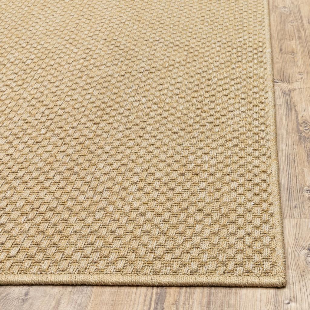 2’x8’ Solid Sand Beige Indoor Outdoor Runner Rug