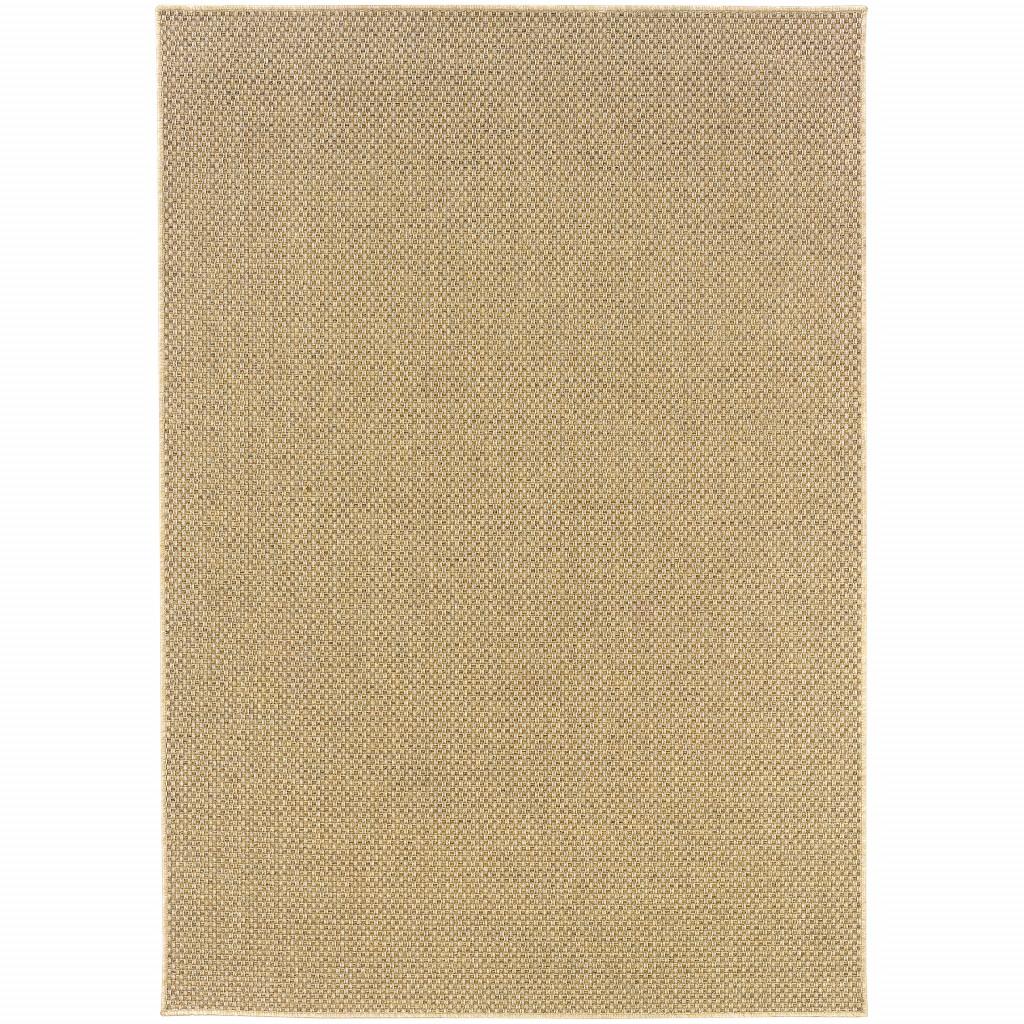 3’x5’ Solid Sand Beige Indoor Outdoor Area Rug