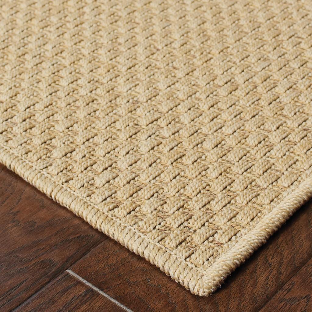 4’x6’ Solid Sand Beige Indoor Outdoor Area Rug