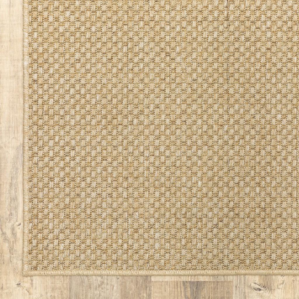 9’x13’ Solid Sand Beige Indoor Outdoor Area Rug