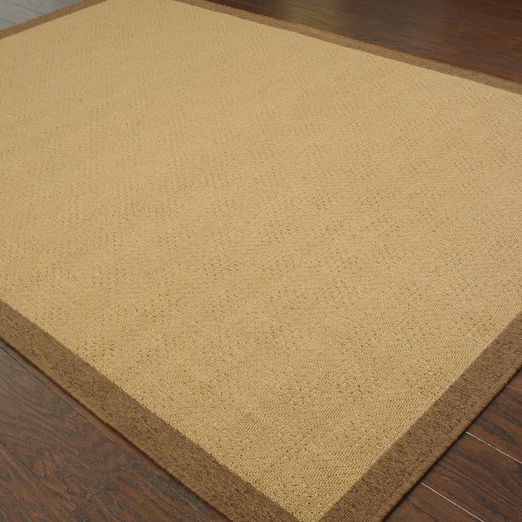 5’x8’ Beige and Brown Plain Indoor Outdoor Area Rug