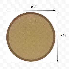 8’ Round Beige and Brown Plain Indoor Outdoor Area Rug