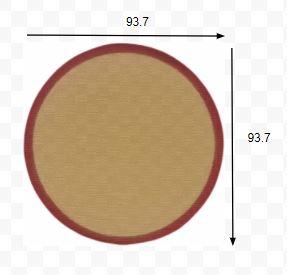 8’ Round Beige and Red Plain Indoor Outdoor Area Rug