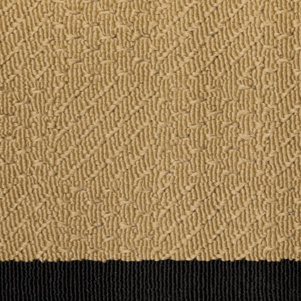 8’ Round Beige and Black Plain Indoor Outdoor Area Rug